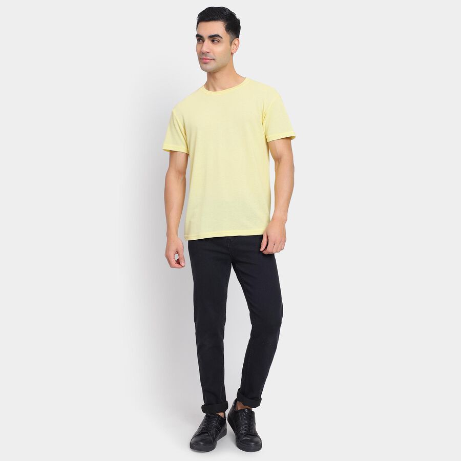 Men's Round Neck Half Sleeves T-Shirt , Yellow, large image number null
